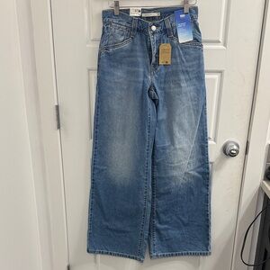 Levis 94 Baggy‎ Wide Leg Jeans Womens 24 Light Wash Mid Rise